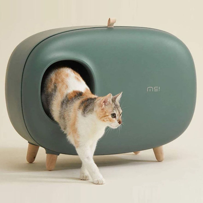 petsceo Modern Stylish Cat Litter Box,Cute Litter Box With Scoop